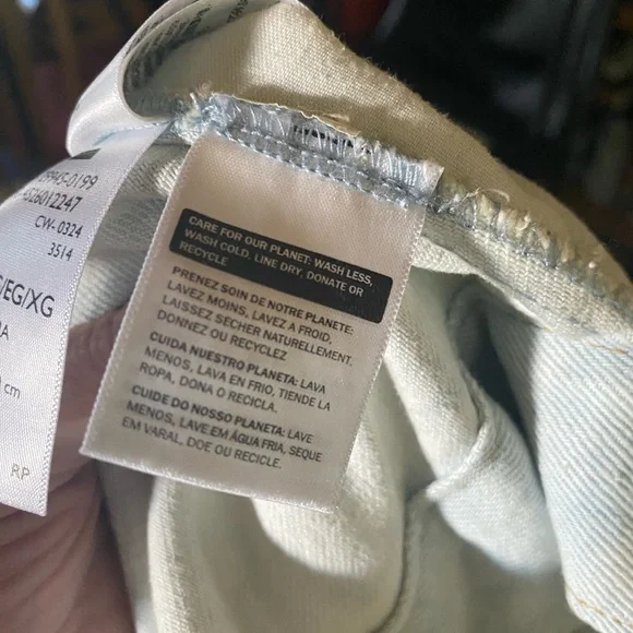 Levi’s Acid Wash Original Trucker Cropped Jean Jacket XL - Picture 10 of 12